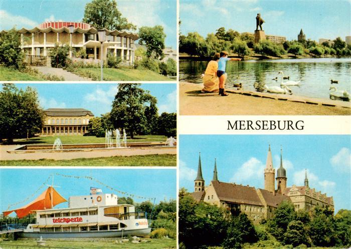 Merseburg Saale Sachsen-Anhalt Kosmos-Eisbar Schlossgarten Teichperle Lenindenkm