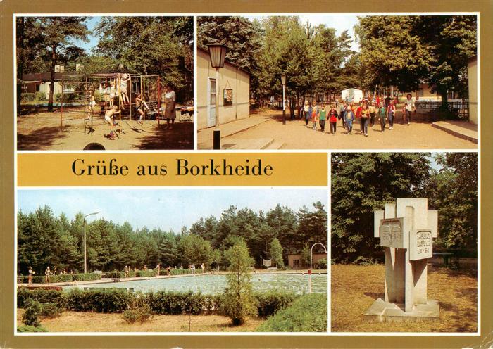 Borkheide Kindergarten Kinderferienlager Freibad Hans-Grade-Denkmal Spielplatz K