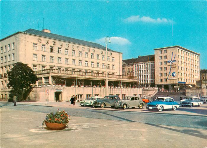 Karl-Marx-Stadt CHEMNITZ Theaterplatz Chemnitzer-Hof Interhotel Strassenszene Au