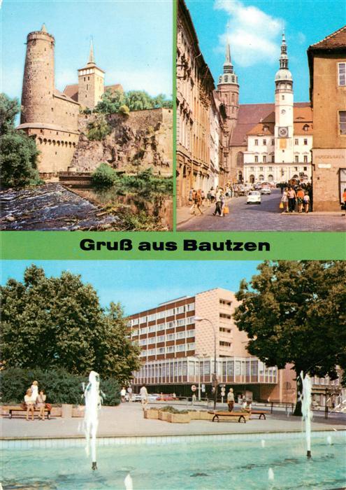 Bautzen Sachsen Alte-Wasserkunst Lauenstrasse HO-Café-Lubin Brunnen Burg Rathaus