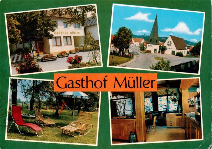 Reundorf Lichtenfels Gasthof-Mueller Kirche Dorfstrasse Garten Liegestuehle Gast