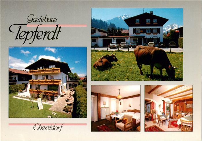 OBERSTDORF Bayern Gaestehaus-Tepferdt Allgaeu Alpen Kuh Wiese Fremdenzimmer Sonn