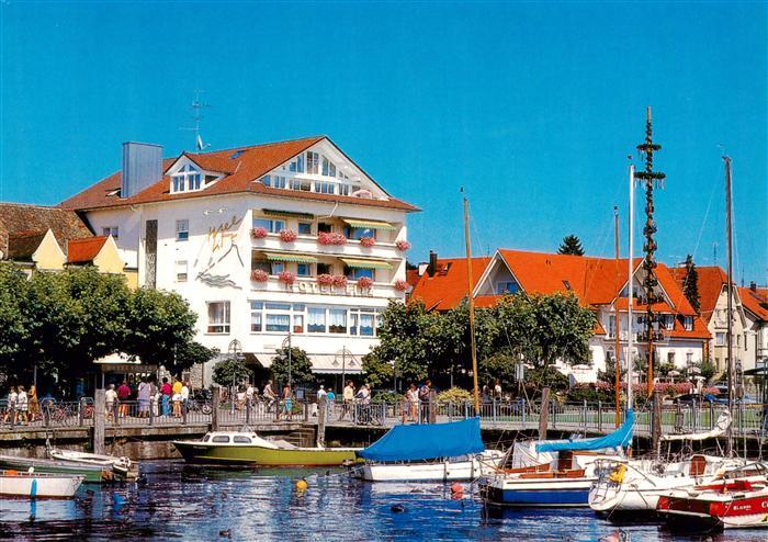 Langenargen Bodensee Hotel-Litz Hafen Bodensee Segelboote Uferpromenade Obere-Se