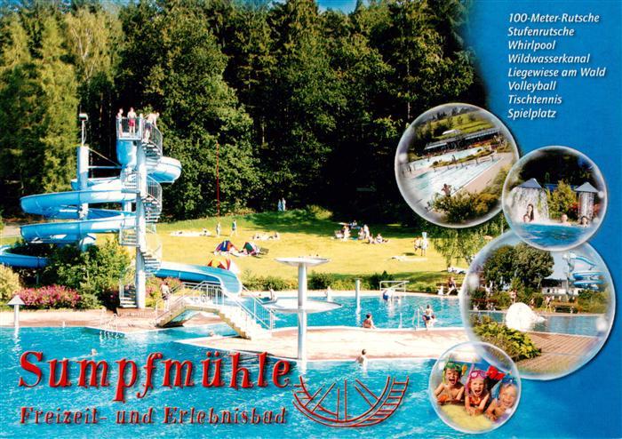 Niederschoena Halsbruecke Sachsen Sumpfmuehle Erlebnisbad Wasserrutsche Freibad