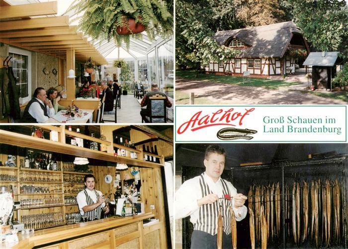 Gross-Schauen Storkow Mark Brandenburg Aalhof Restaurant Bar Raeucheraal Reetdac