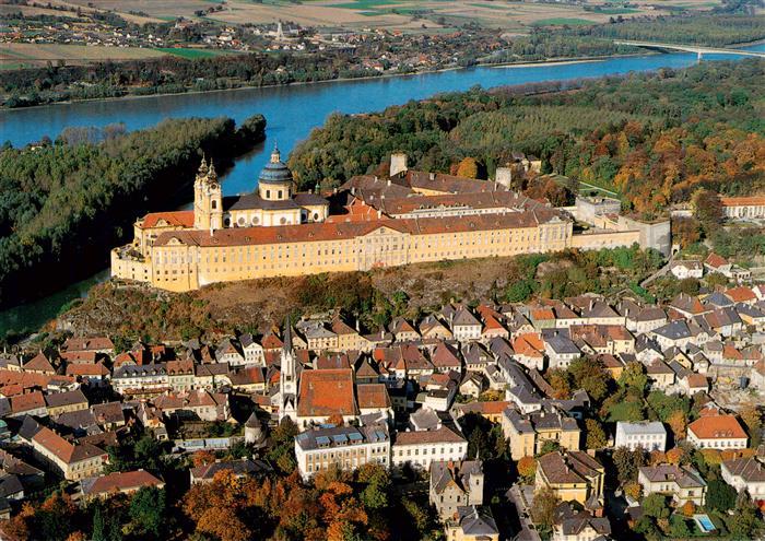 Neukirchen Ostrong Stift-Melk Donau Luftaufnahme Kloster Barock Stadt Herbst