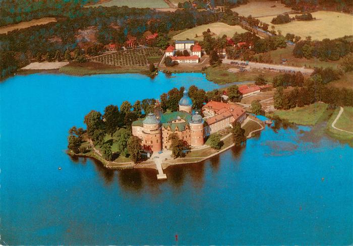 Mariefred Sweden Gripsholms-slott See Luftaufnahme Schloss Insel