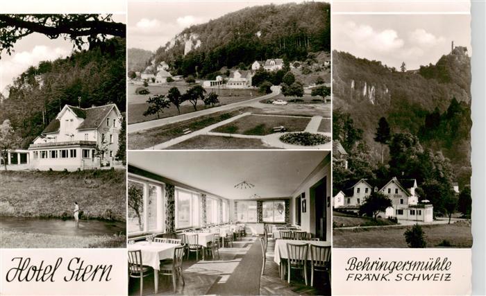 Behringersmuehle Goessweinstein Bayern Hotel-Stern Gastraum Fraenkische-Schweiz