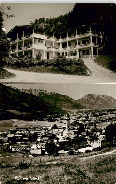 Reit Winkl Kaiserblick Sanatorium Ortspanorama Kirche Berge Alpen