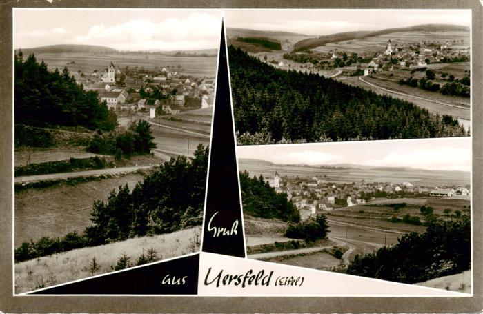 Uersfeld Vulkaneifel Rheinland-Pfalz Panorama Kirche Dorf Wald Eifel Felder Hueg