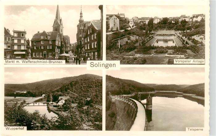 SOLINGEN NRW Waffenschmied-Brunnen Markt Vorspeler-Anlage Wupperhof Talsperre Me
