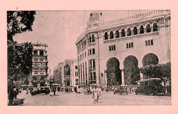 ALGER Algerie La-Poste Rue-d Isly Strassenszene Autos Passanten Moorische-Archi