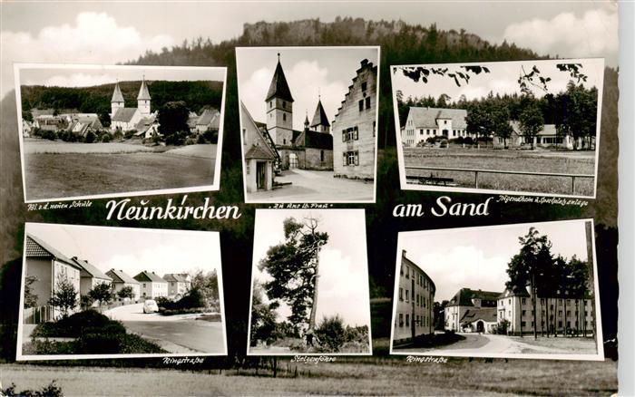 Neunkirchen Sand Kirche Schule Sportanlage Ringstrasse Holzgasse Wohnhaeuser Meh