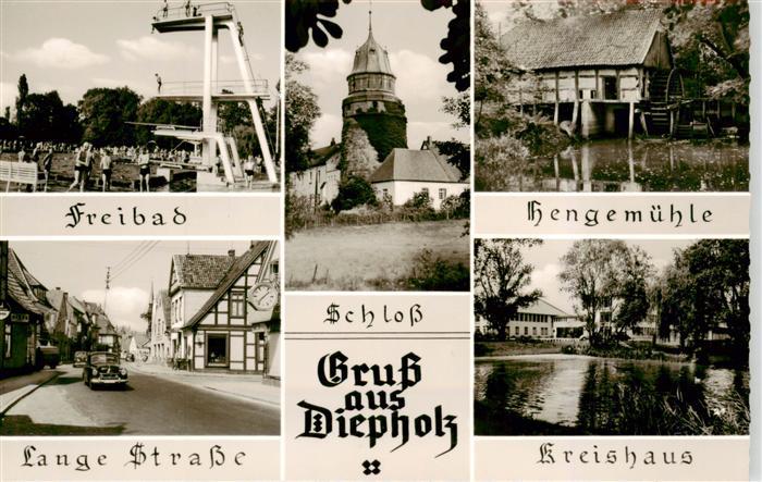 Aschen Diepholz Freibad Schloss Hengemuehle Lange-Strasse Kreishaus Mehrbildkart