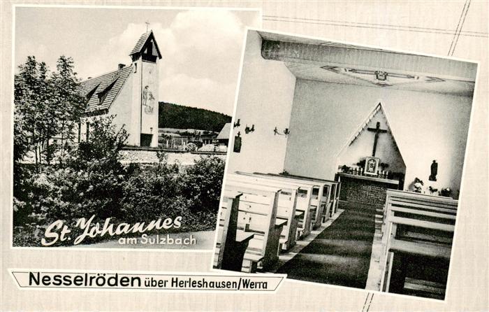 Nesselroeden Eschwege Werra Hessen St-Johannes-Kirche Kircheninneres Kirchenbaen