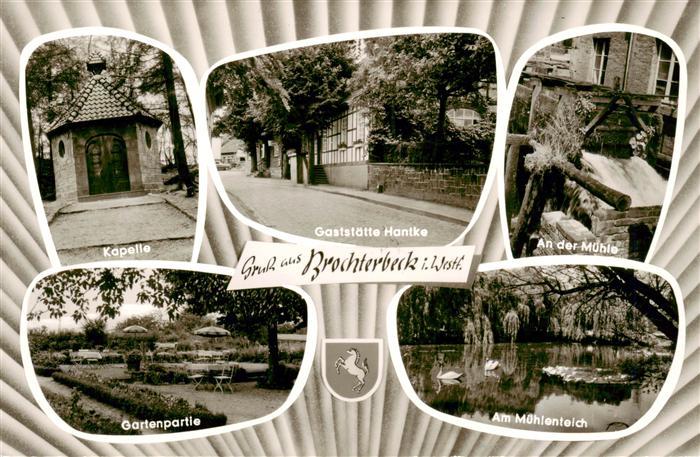 Brochterbeck Tecklenburg Westfalen Kapelle Gaststaette-Hantke Muehle Muehlenteic