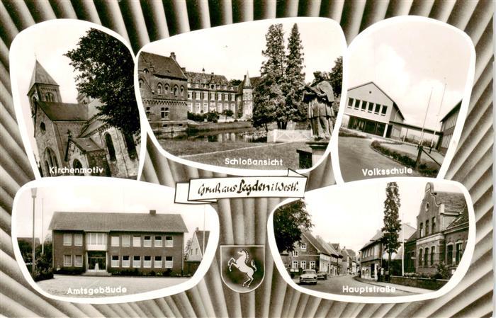 Legden BORKEN NRW Kirche Schloss Volksschule Amtsgebaeude Hauptstrasse Denkmal M