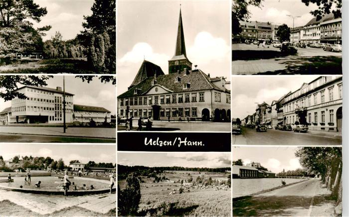 Borne Uelzen Rathaus Kirche Marktplatz Strassenszene Schwimmbad Park Buerogebaeu