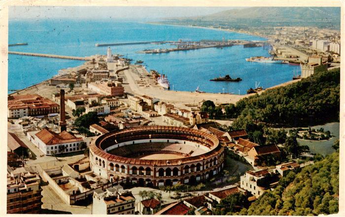 MALAGA Andalucia ES Plaza-de-Toros Hafen Kueste Stadtpanorama Leuchtturm Schiffe
