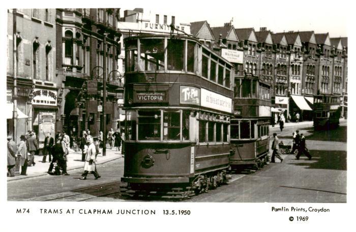 LONDON UK Strassenbahn Tram Doppelstockwagen Clapham-Junction Victoria Strassen