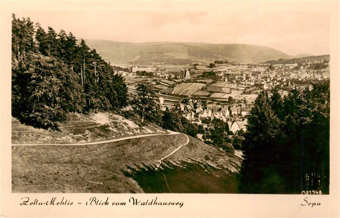 Zella-Mehlis Thueringen Waldhausweg Panorama Stadtuebersicht Wald Acker Berge Ku