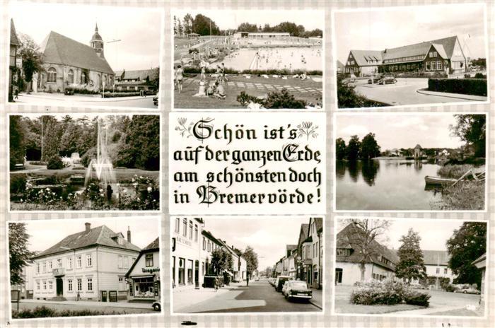 Bremervoerde Kirche Freibad Springbrunnen Park See Hauptstrasse Mehrbildkarte