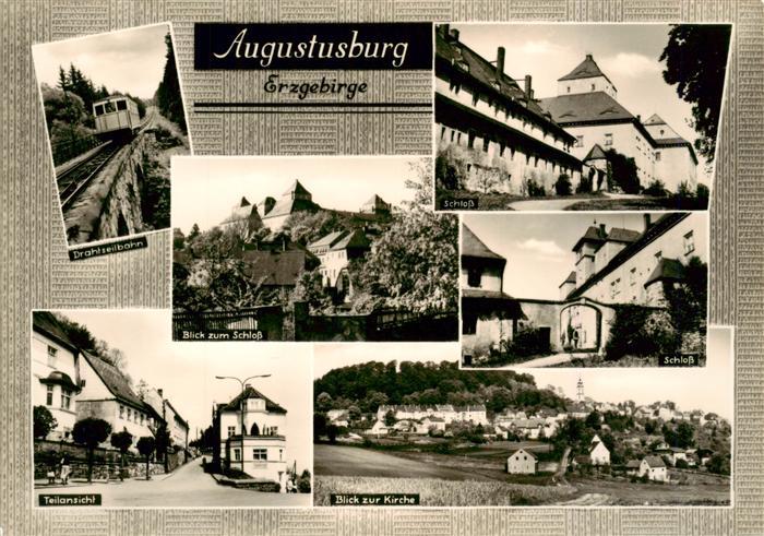 Augustusburg (Schloss) Sachsen Schloss Drahtseilbahn Erzgebirge Kirche Stadtansi