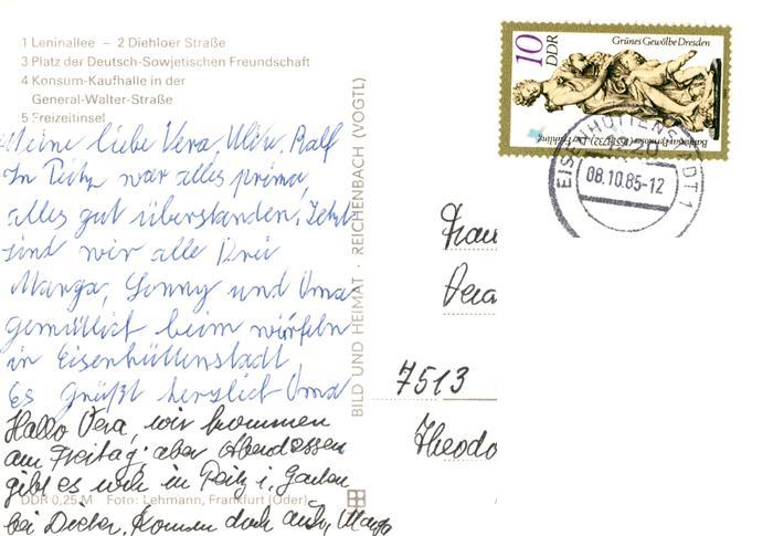 Eisenhuettenstadt Leninallee Diehloer-Strasse Deutsch-Sowjetischen-Freundschaft – Bild 2