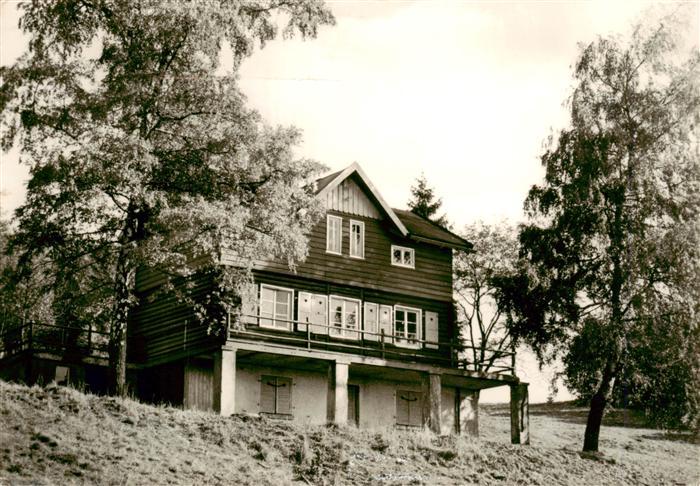 Zella-Mehlis Thueringen Wanderhuette Schneidersgrund Holzhaus Birken Wald Balkon