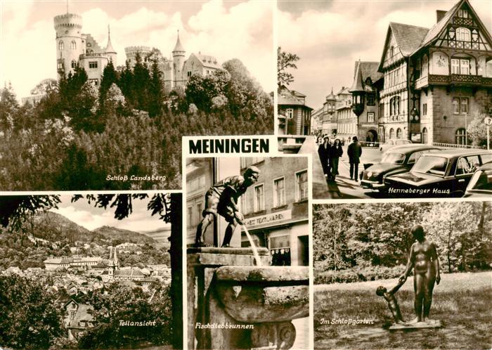 Meiningen Thueringen Schloss-Landsberg Henneberger-Haus Fischdiebbrunnen Schloss