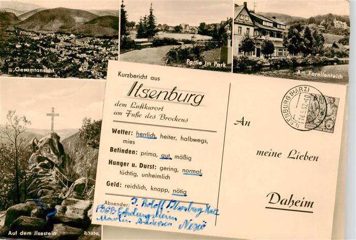 Ilsenburg Harz Sachsen-Anhalt Ilsestein Forellenteich Partie-im-Park Gesamtansic