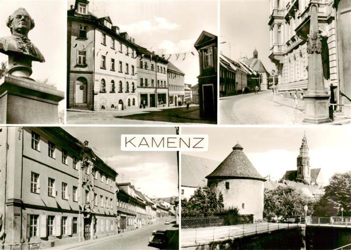 Kamenz Sachsen Lessingbueste Bautzener-Strasse Postsaeule Pechhuette Basteiturm
