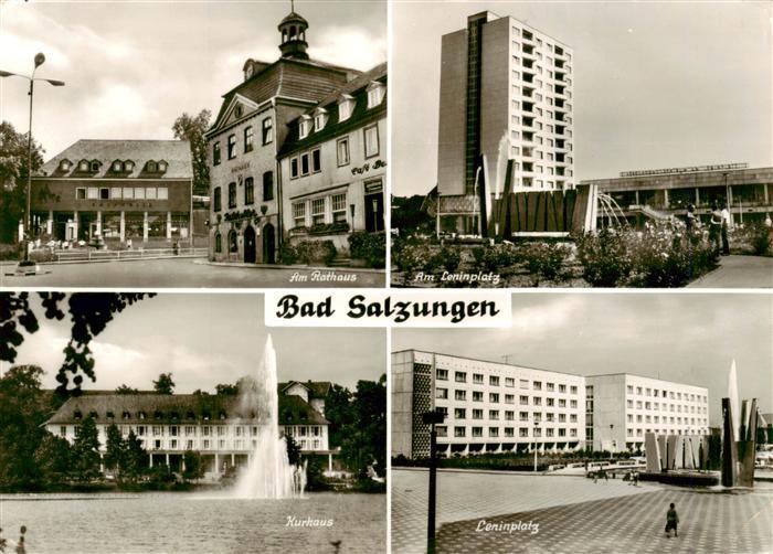 Bad Salzungen Wartburgkreis Thueringen Rathaus Leninplatz Hochhaus Kurhaus Sprin