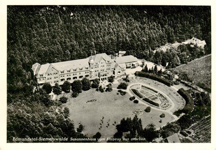 Edmundstal-Siemerswalde Susannenhaus Kurhaus Luftaufnahme Wald Garten Park Rasen