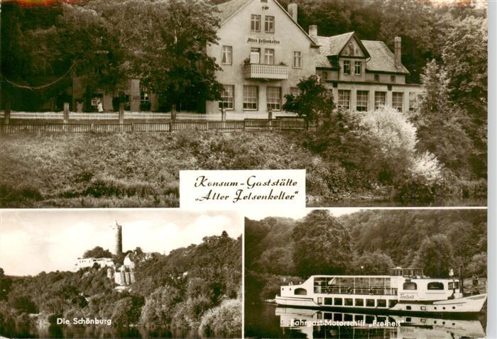 Naumburg  Saale Alter-Felsenkeller Konsum-Gaststaette Schoenburg Motorschiff-Fre