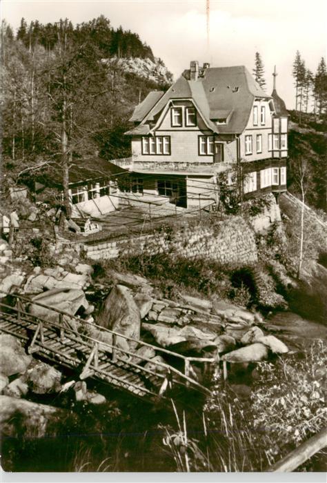 Steinerne Renne Steinerne-Renne Gaststaette Bach Steg Felsen Harz VEB-Ferienheim