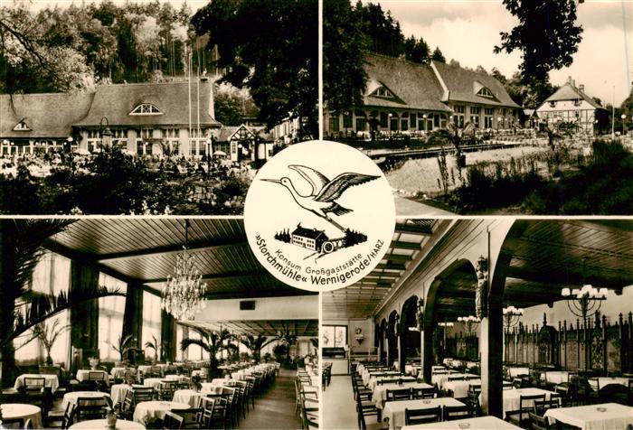 Wernigerode Harz Storchmuehle Konsum-Gaststaette Reetdach Innenraum Saal Harz
