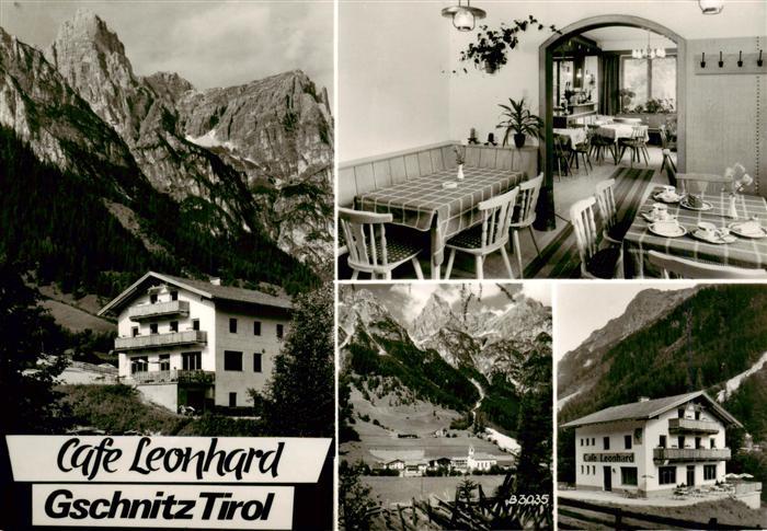 Gschnitz Tirol AT Cafe-Leonhard Bergpanorama Tal Alpen Gaststaette Innenraum