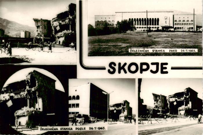 SKOPJE Skoplje ueskueb Uskub North Macedonia Železnička-stanica Erdbeben Ruinen