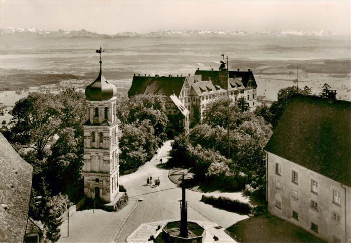 Kirnbach Heiligenberg Bodenseekreis BW Schloss Kirchturm Zwiebelturm Alpen Panor