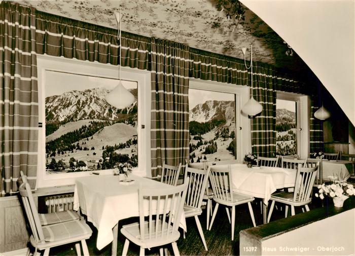 Oberjoch Bad Hindelang Bayern Haus-Schweiger Cafe-Pension Gastraum Berge Allgaeu