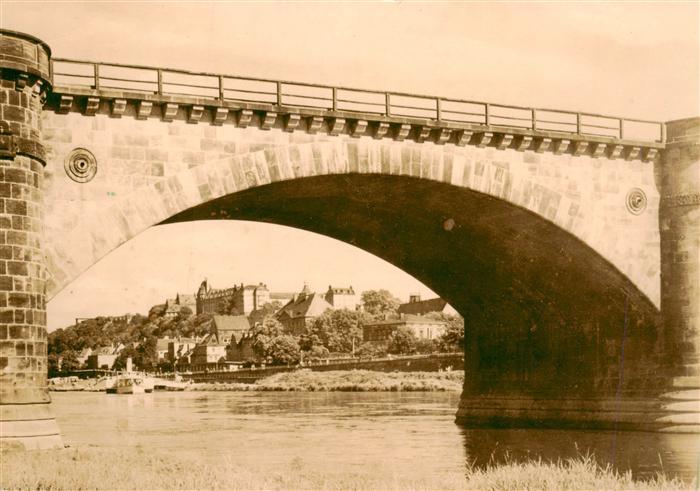 Cunnersdorf PIRNA Elbe Bruecke Steinbogenbruecke Schloss-Sonnenstein Altstadt Fl
