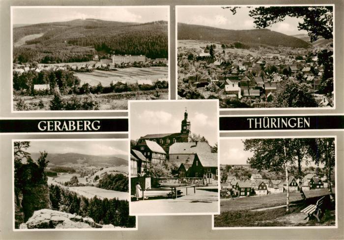 Geraberg Thueringen Kirche Panorama Waldlandschaft Dorfplatz Mehrbildkarte