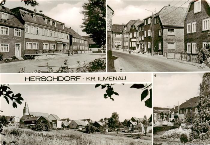 Herschdorf Thueringen Kulturhaus Dorfstrasse Wohnhaeuser Kirche Ortsansicht DDR