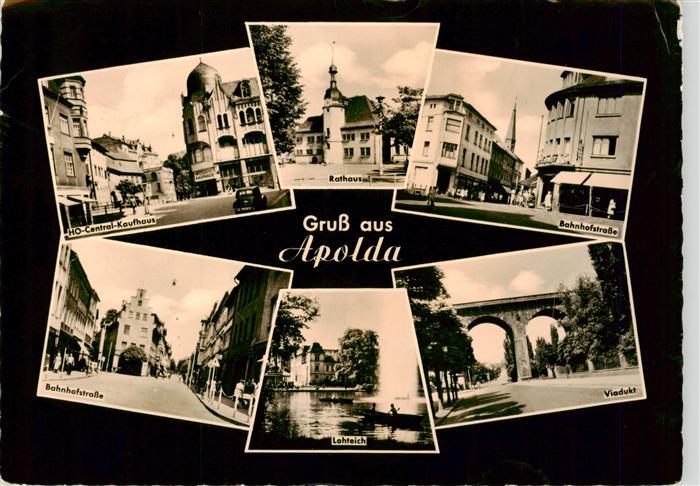 Apolda Thueringen HO-Central-Kaufhaus Rathaus Bahnhofstrasse Lohteich Viadukt Br