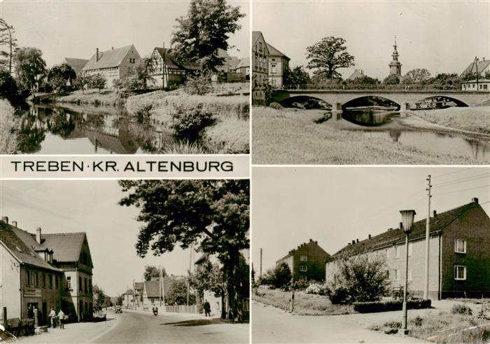 Treben Roecknitz Altenburger-Land Thueringen Fluss Bruecke Kirche Dorfstrasse Fa