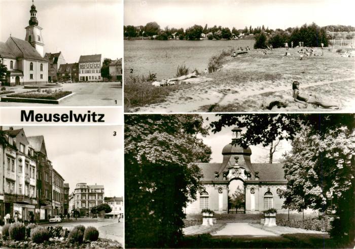Meuselwitz Thueringen Markt Hainbergsee Orangerie Kirche Strandbereich Geschaeft