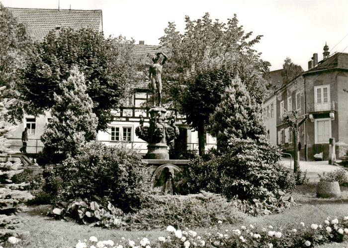 Bad Gottleuba-Berggiesshuebel Markt Brunnen Skulptur Fachwerkhaus Strasse Blumen