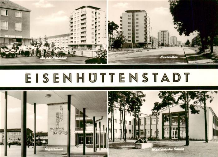 Eisenhuettenstadt Milchbar Leninallee Tagesschule Medizinische-Schule Hochhaus D