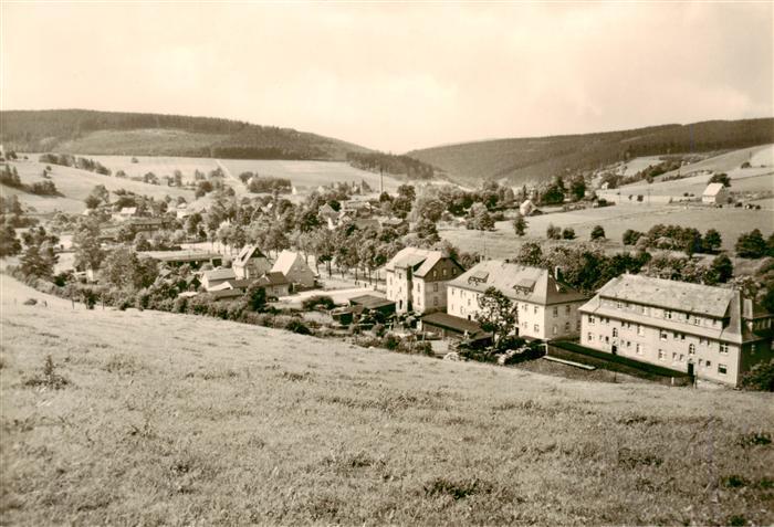 Heidersdorf Sachsen Erzgebirge Dorf Panorama Wiesen Wald Haeuser Tal